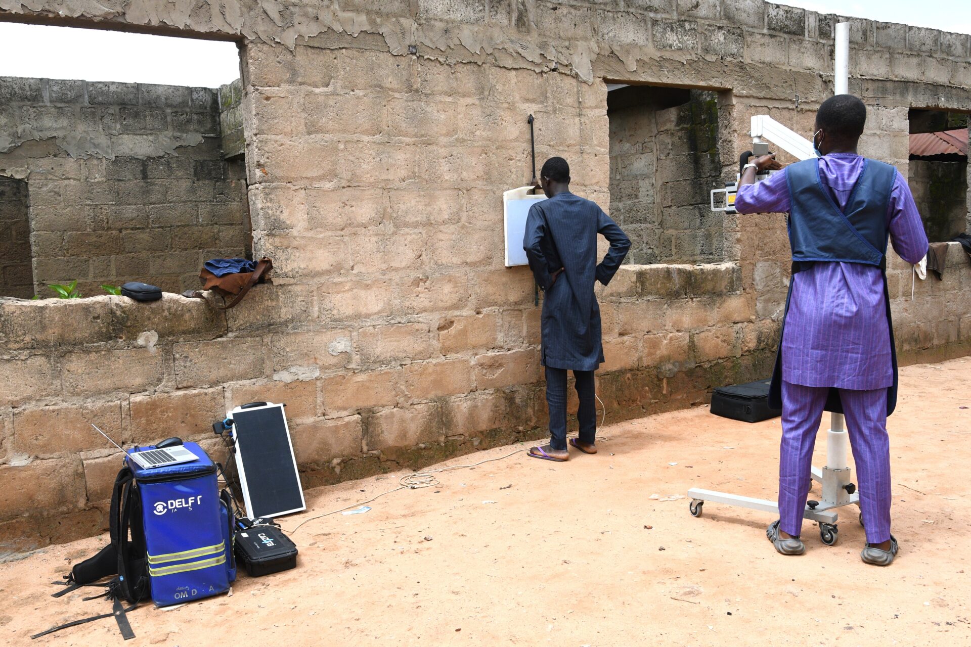 Delft Light in Nigeria with the solar panel and outdoor setting