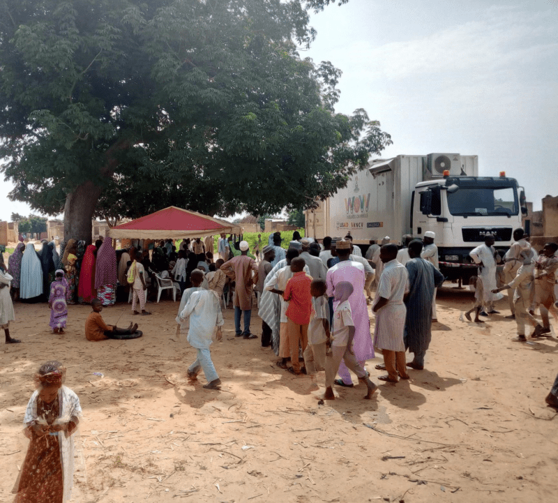 Mobile clinic in a TB screening day in Nigeria