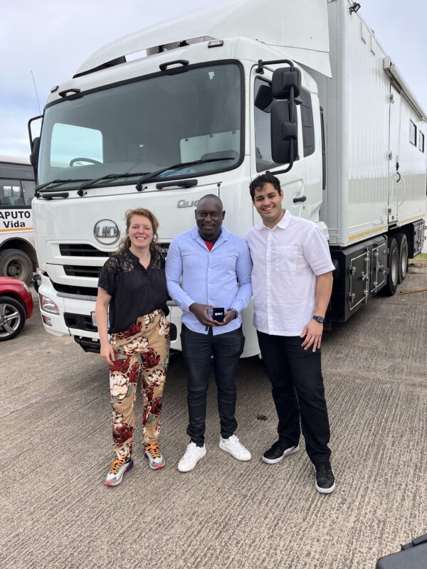 Delft business development manager and senior product manager handled the partner award to the local partner in Mozambique