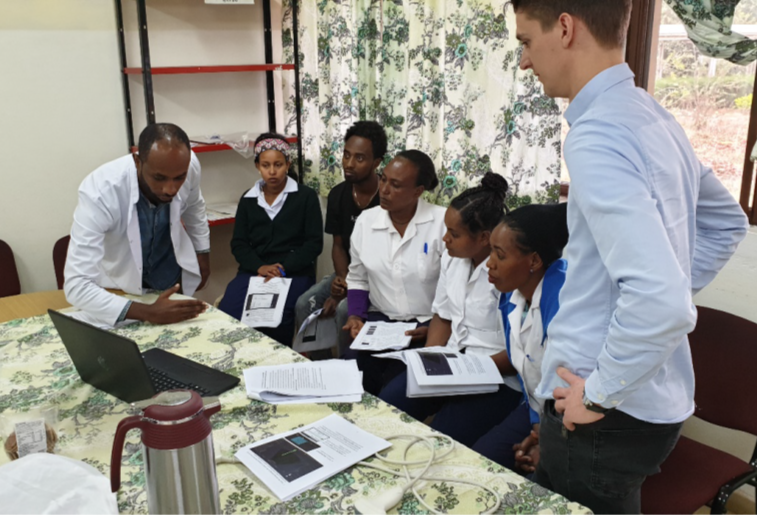 BabyChecker development team in Ethiopia in a meeting