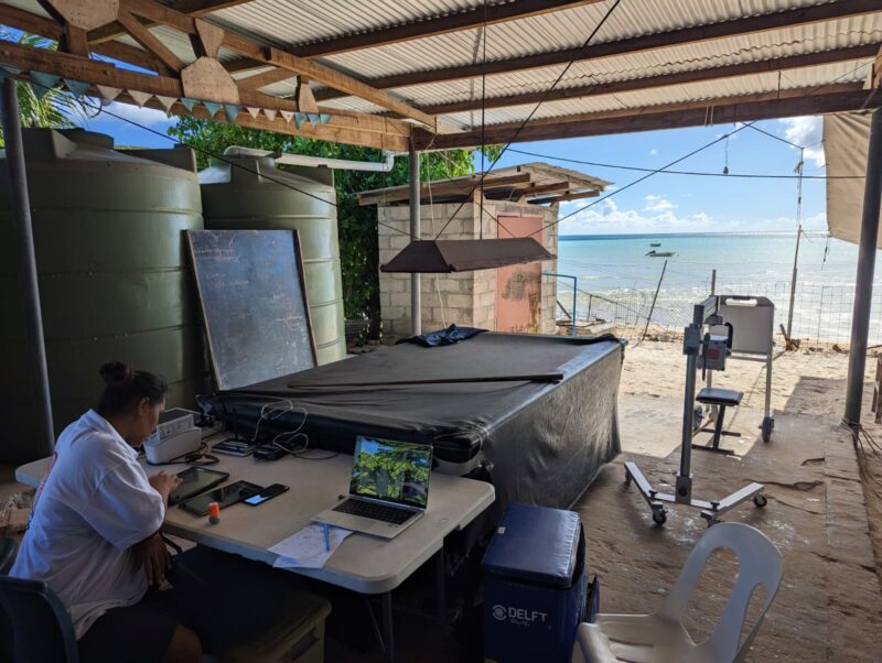 Delft Light set up in Kiribati beach