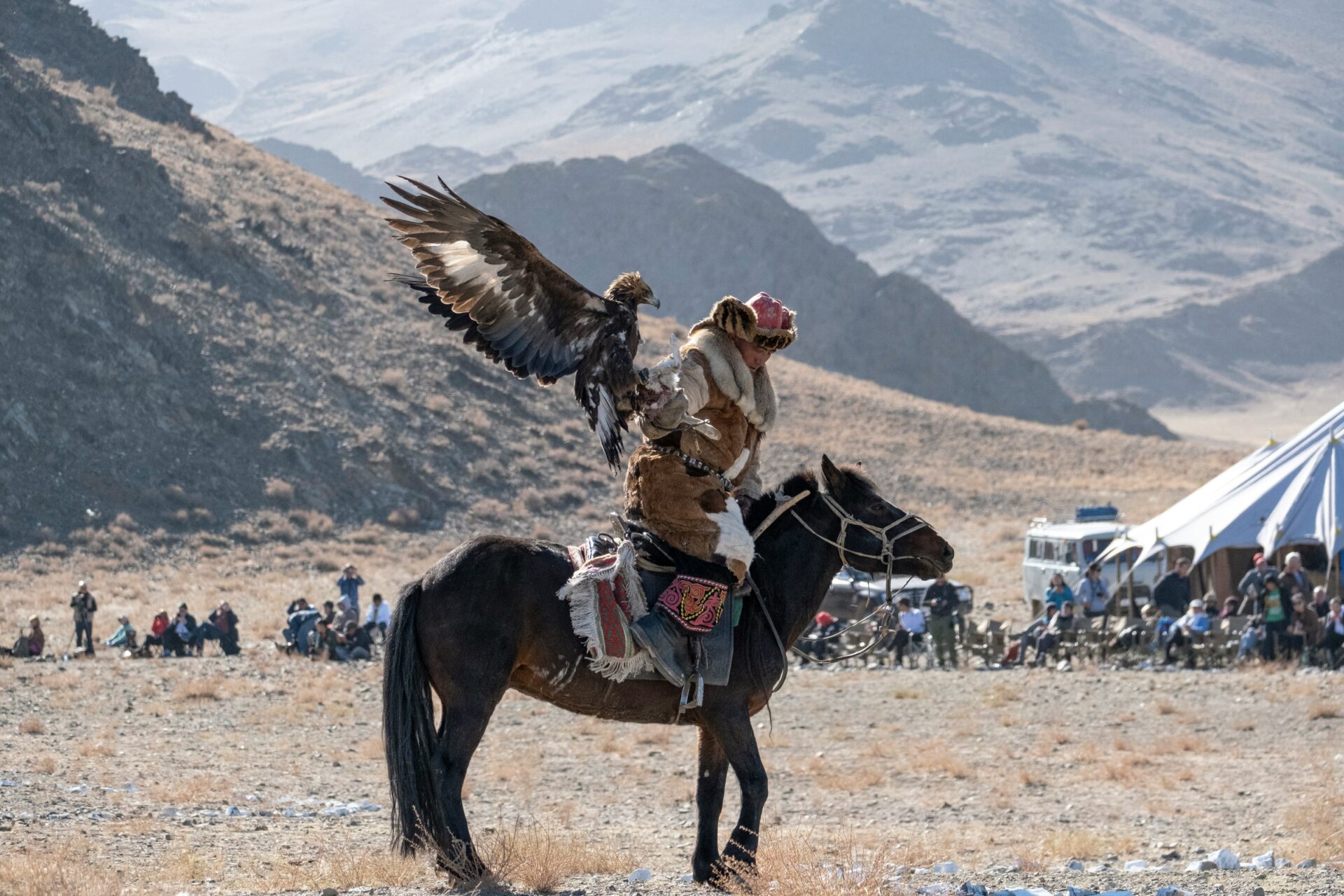 Mongolian person in the nature